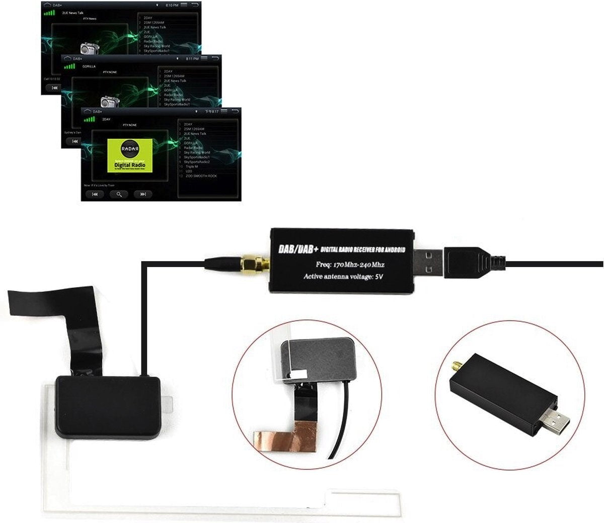 DAB+ Antenne | NAVIBOP DAB-100 | DAB+ Module voor Android Autoradio's