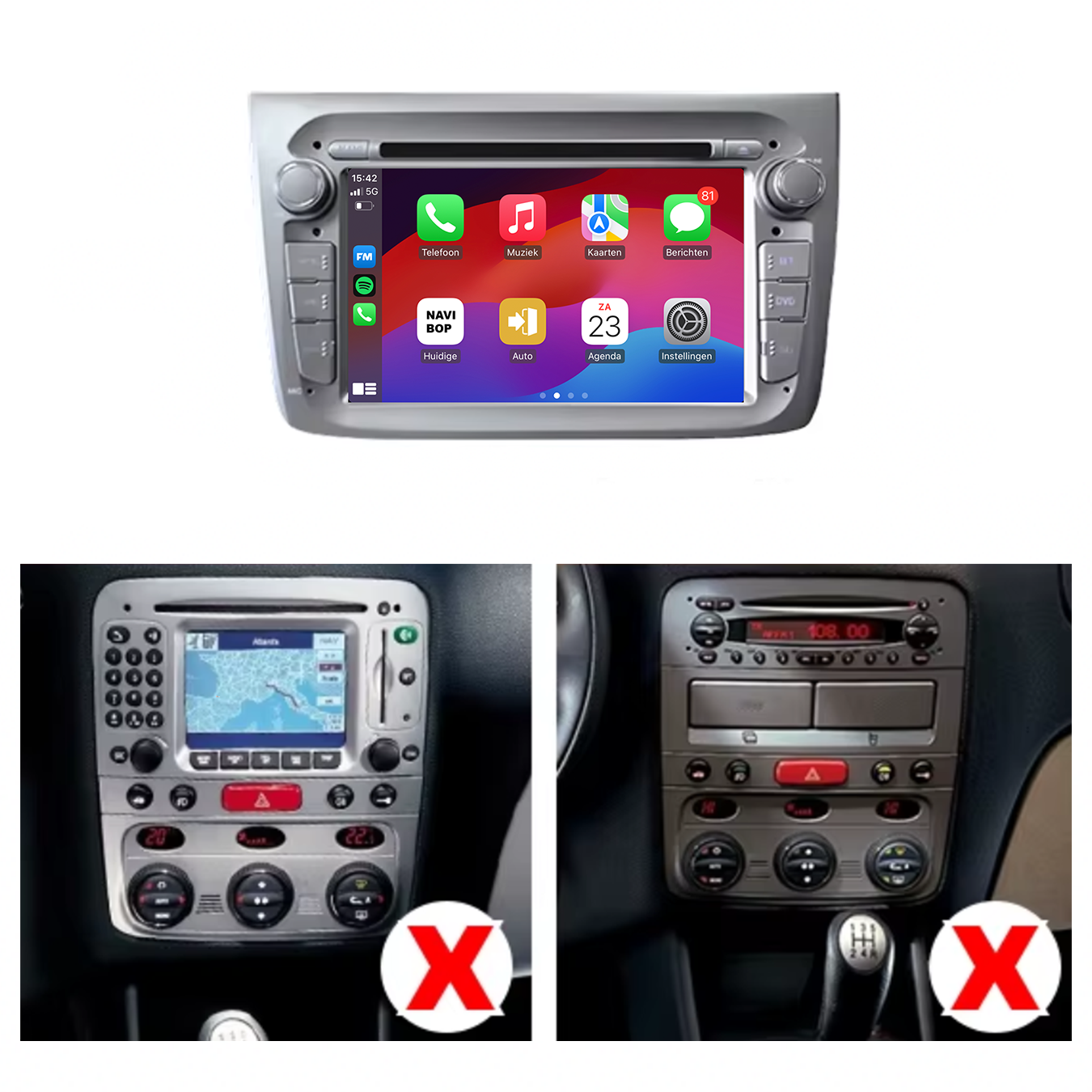 Alfa Romeo GT | Autoradio | 2004 t/m 2010 | Android 14 | Apple CarPlay & Android Auto