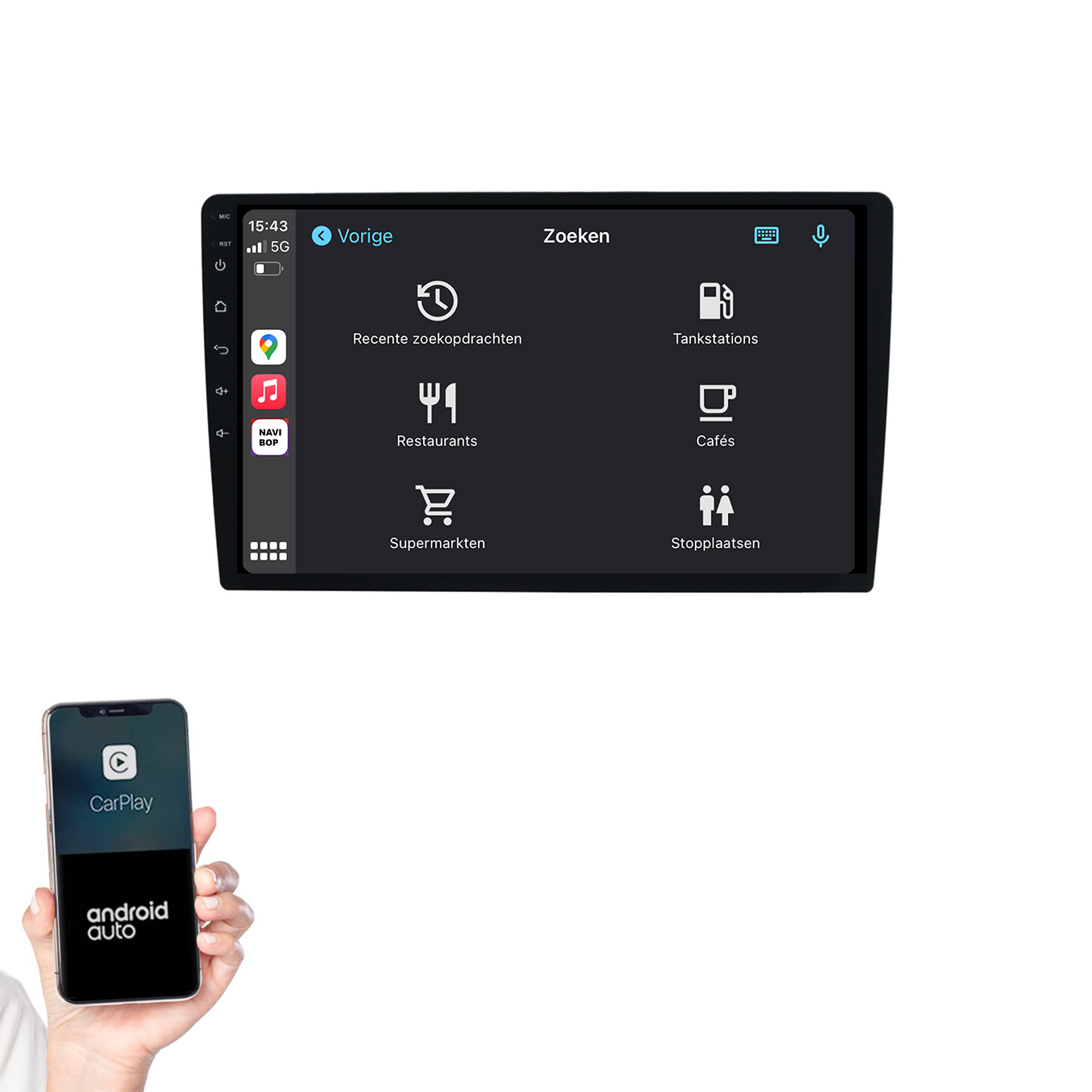 10.1 Inch Autoradio | Universeel 2DIN | Android 14 | Apple CarPlay & Android Auto