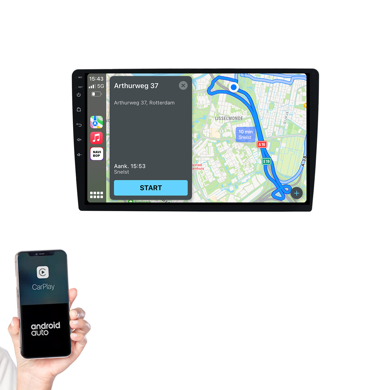 10.1 Inch Autoradio | Universeel 2DIN | Android 14 | Apple CarPlay & Android Auto
