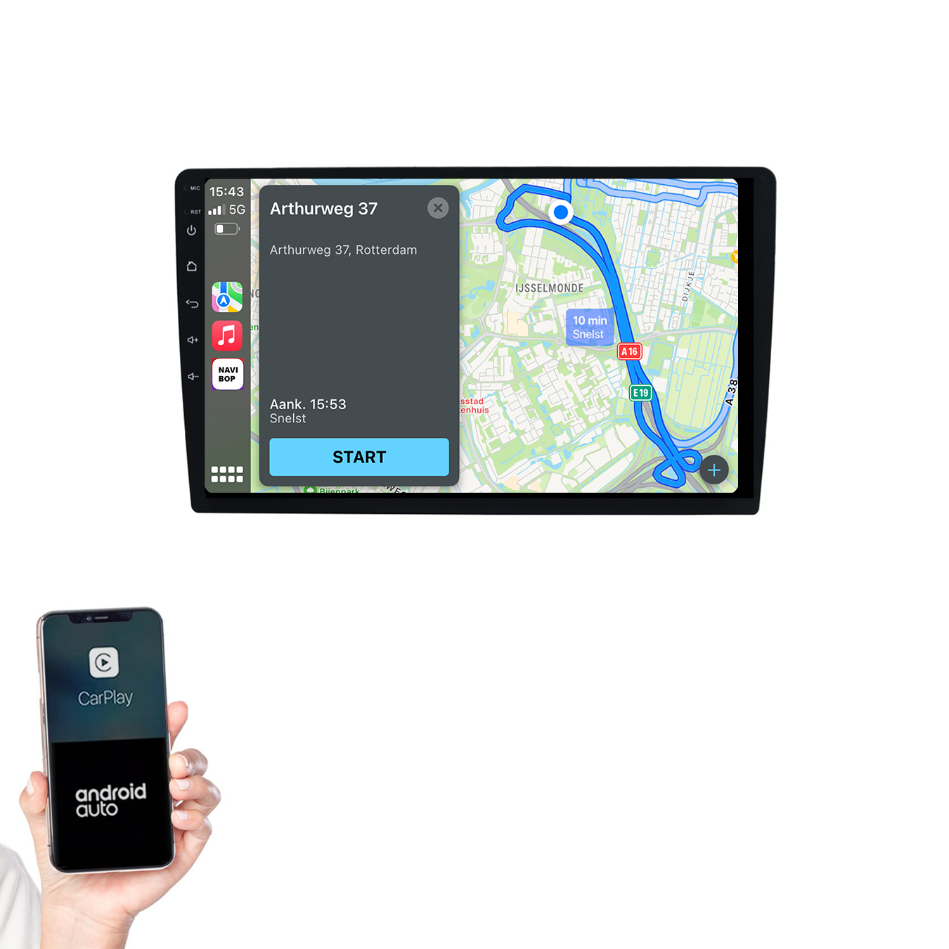 10.1 Inch Autoradio | Universeel 2DIN | Android 14 | Apple CarPlay & Android Auto