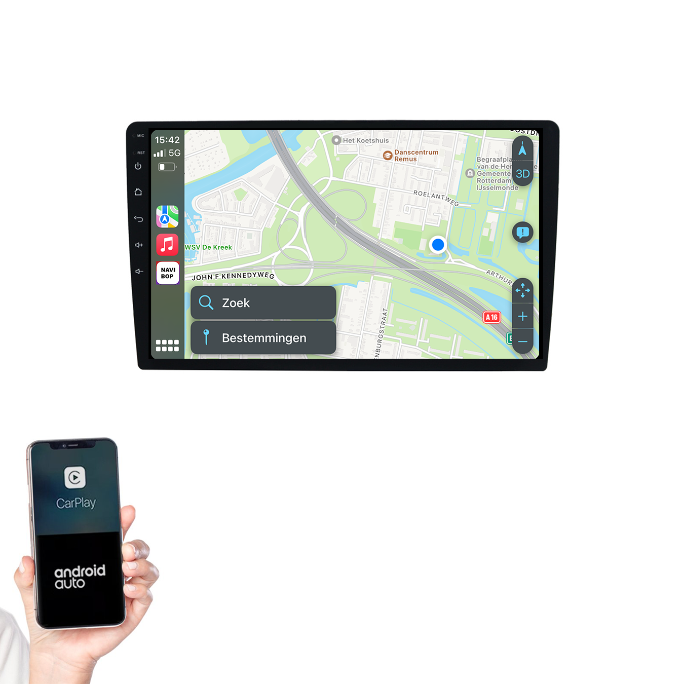 10.1 Inch Autoradio | Universeel 2DIN | Android 14 | Apple CarPlay & Android Auto