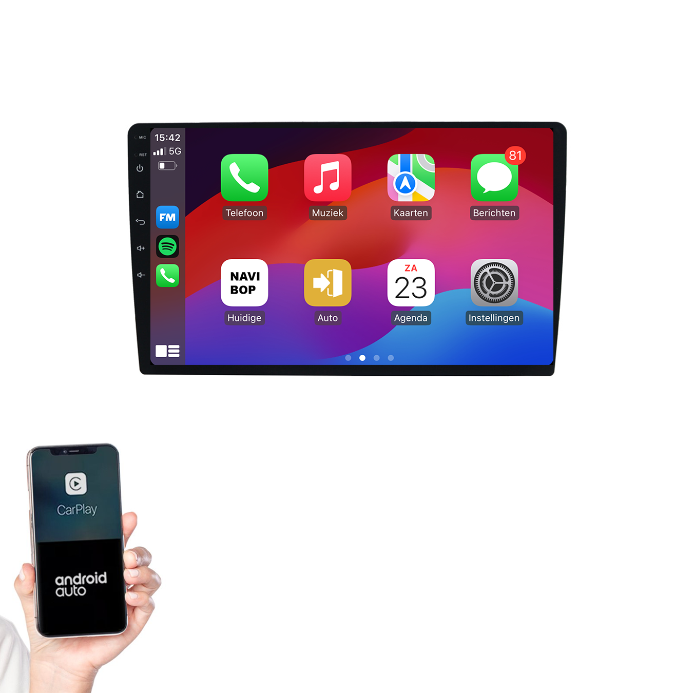10.1 Inch Autoradio | Universeel 2DIN | Android 14 | Apple CarPlay & Android Auto