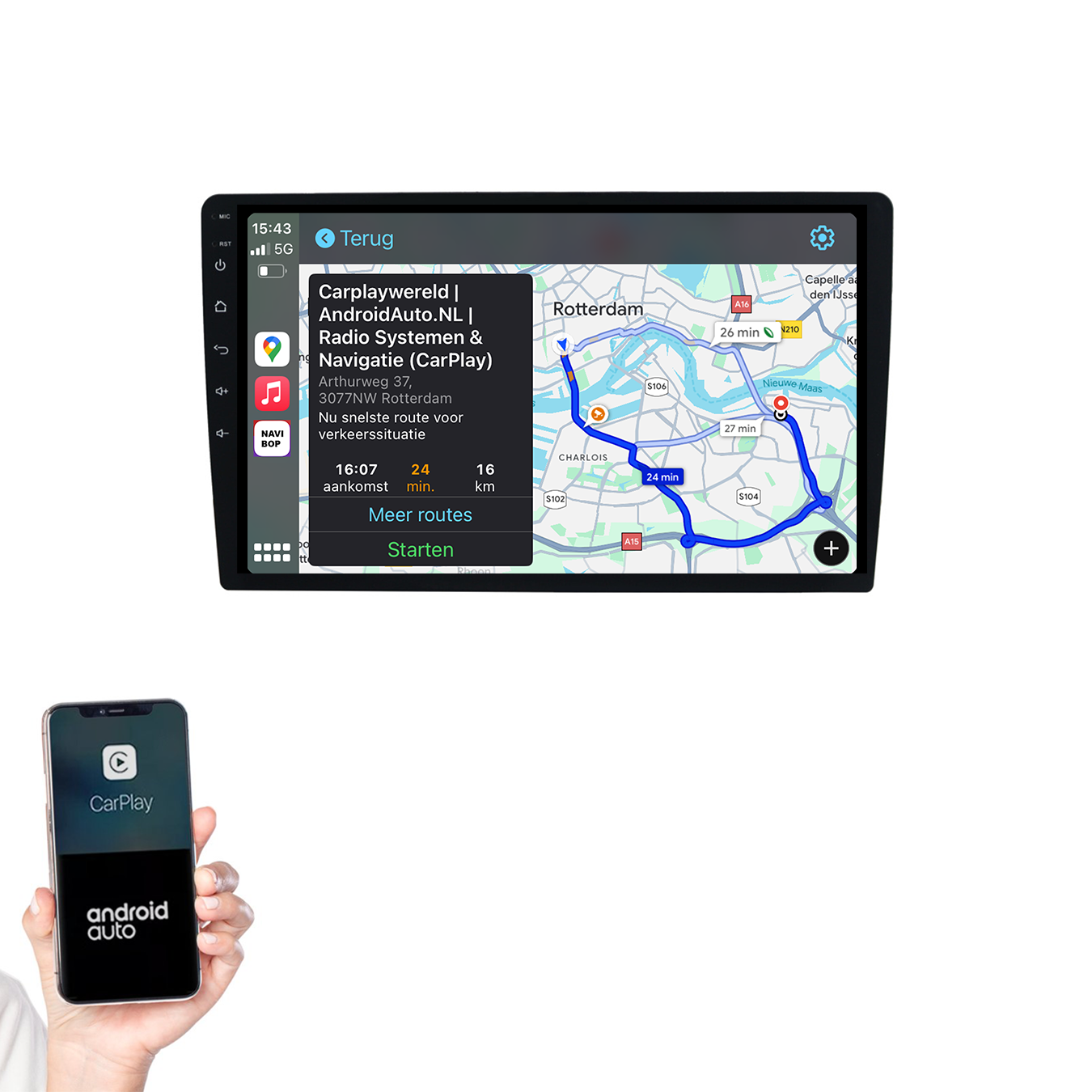 10.1 Inch Autoradio | Universeel 2DIN | Android 14 | Apple CarPlay & Android Auto