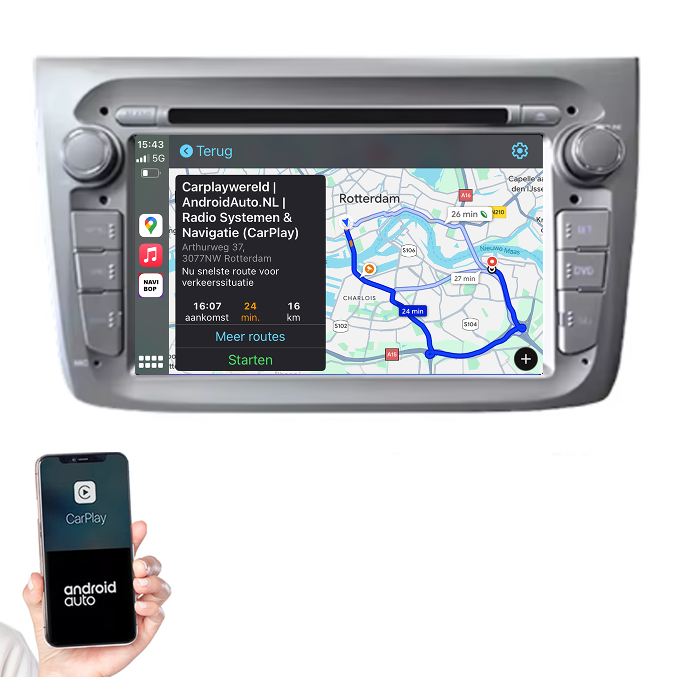 Alfa Romeo GT | Autoradio | 2004 t/m 2010 | Android 14 | Apple CarPlay & Android Auto