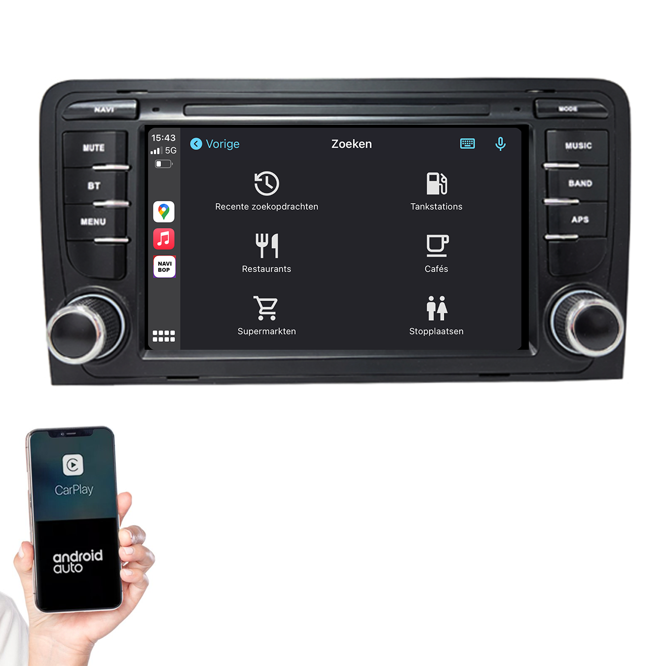 Audi A3 | Autoradio | 2002 t/m 2013 | Android 14 | Apple CarPlay & Android Auto