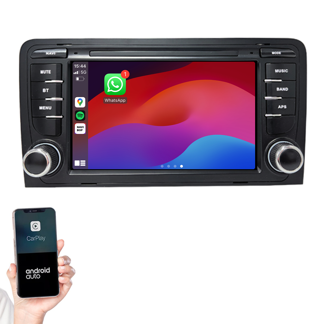 Audi A3 | Autoradio | 2002 t/m 2013 | Android 14 | Apple CarPlay & Android Auto
