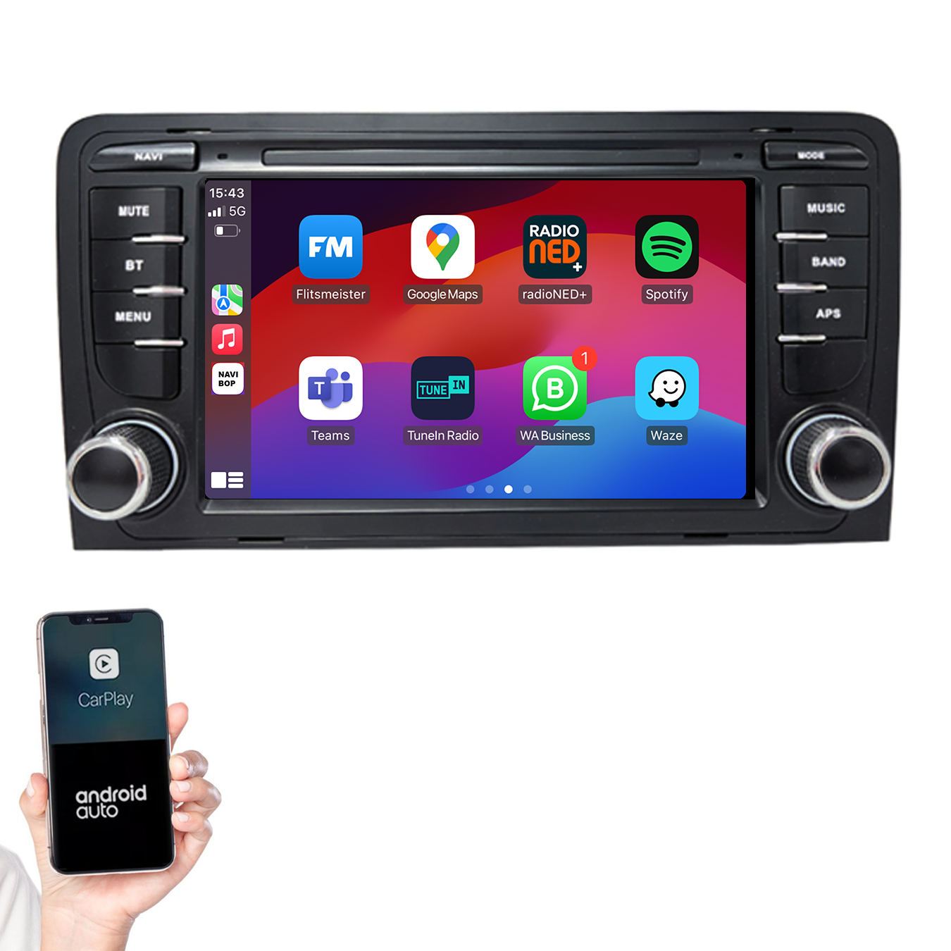 Audi A3 | Autoradio | 2002 t/m 2013 | Android 14 | Apple CarPlay & Android Auto