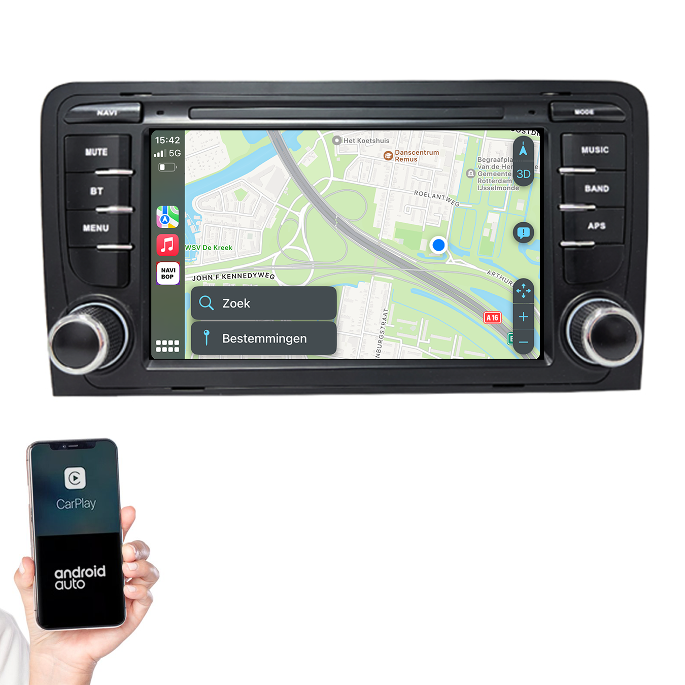 Audi A3 | Autoradio | 2002 t/m 2013 | Android 14 | Apple CarPlay & Android Auto
