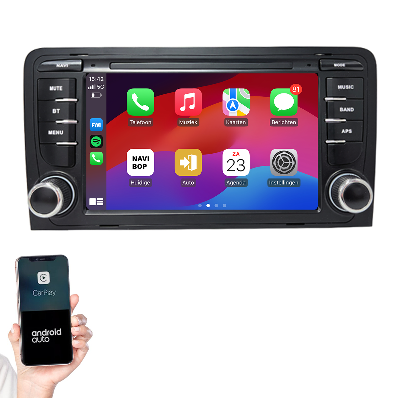 Audi A3 | Autoradio | 2002 t/m 2013 | Android 14 | Apple CarPlay & Android Auto