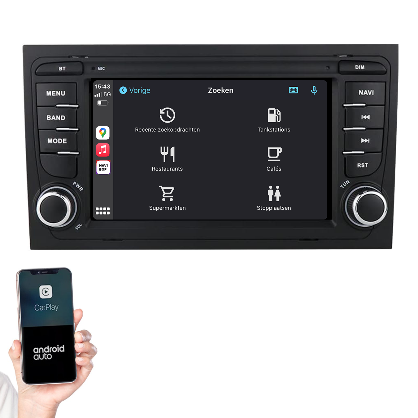 Audi A4 | Autoradio | 2002 t/m 2013 | Android 14 | Apple CarPlay & Android Auto