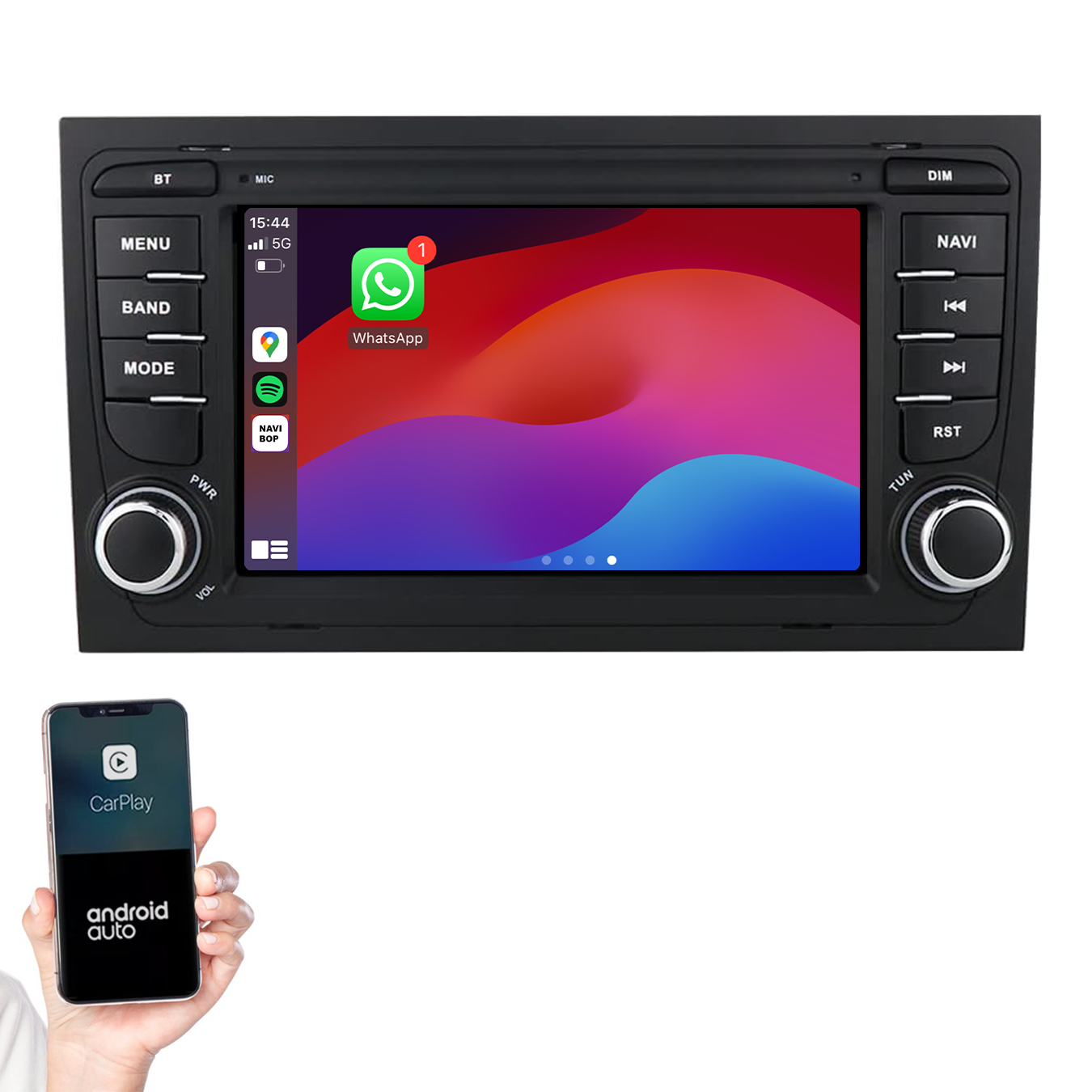 Audi A4 | Autoradio | 2002 t/m 2013 | Android 14 | Apple CarPlay & Android Auto