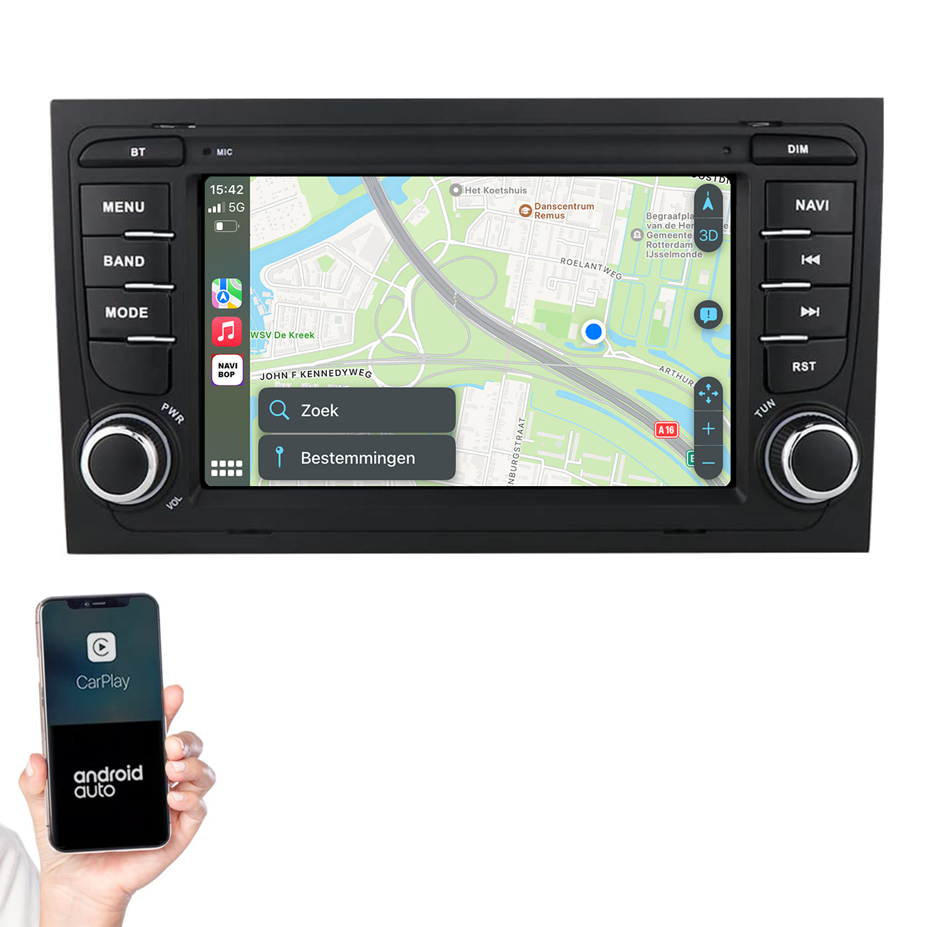 Audi A4 | Autoradio | 2002 t/m 2013 | Android 14 | Apple CarPlay & Android Auto