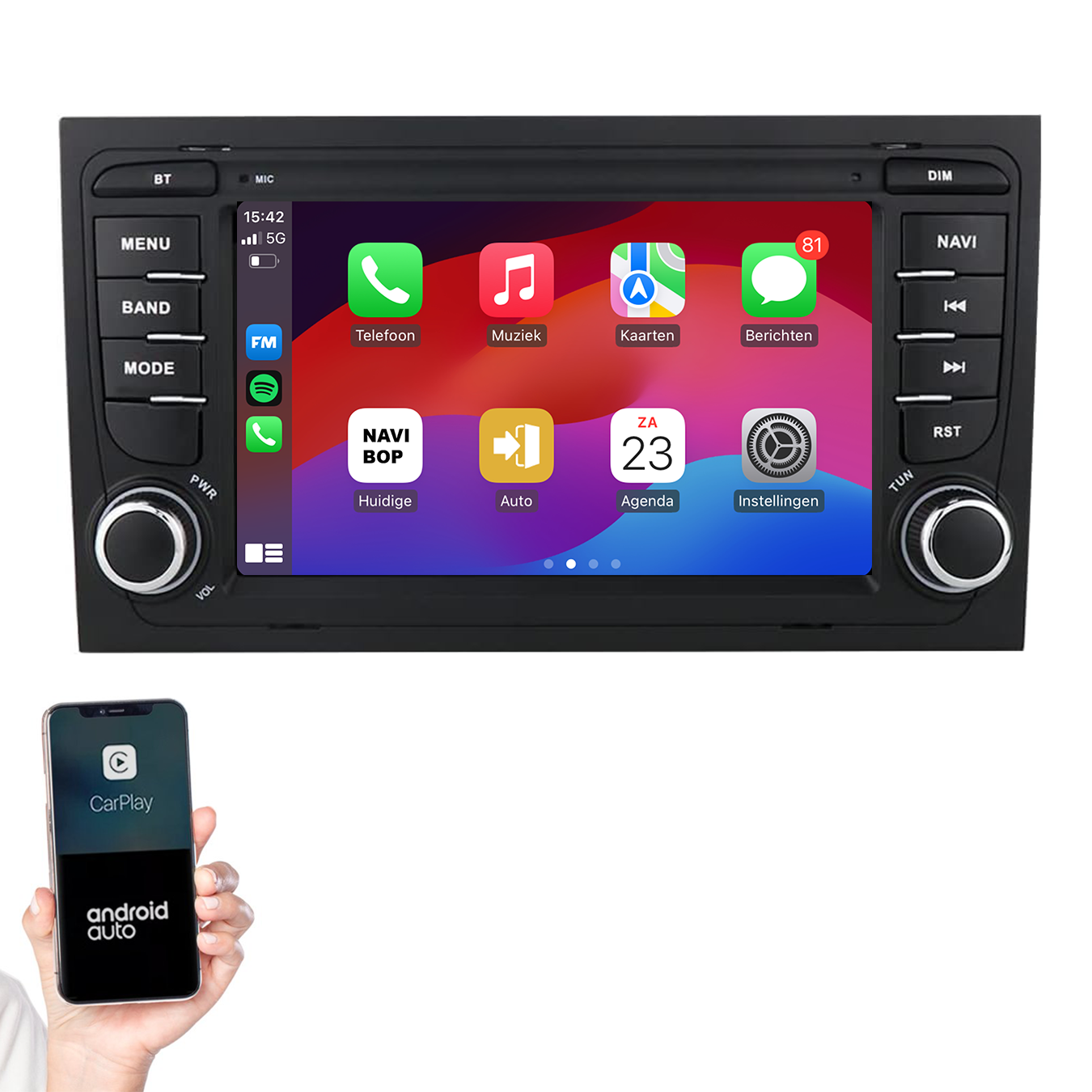Audi A4 | Autoradio | 2002 t/m 2013 | Android 14 | Apple CarPlay & Android Auto