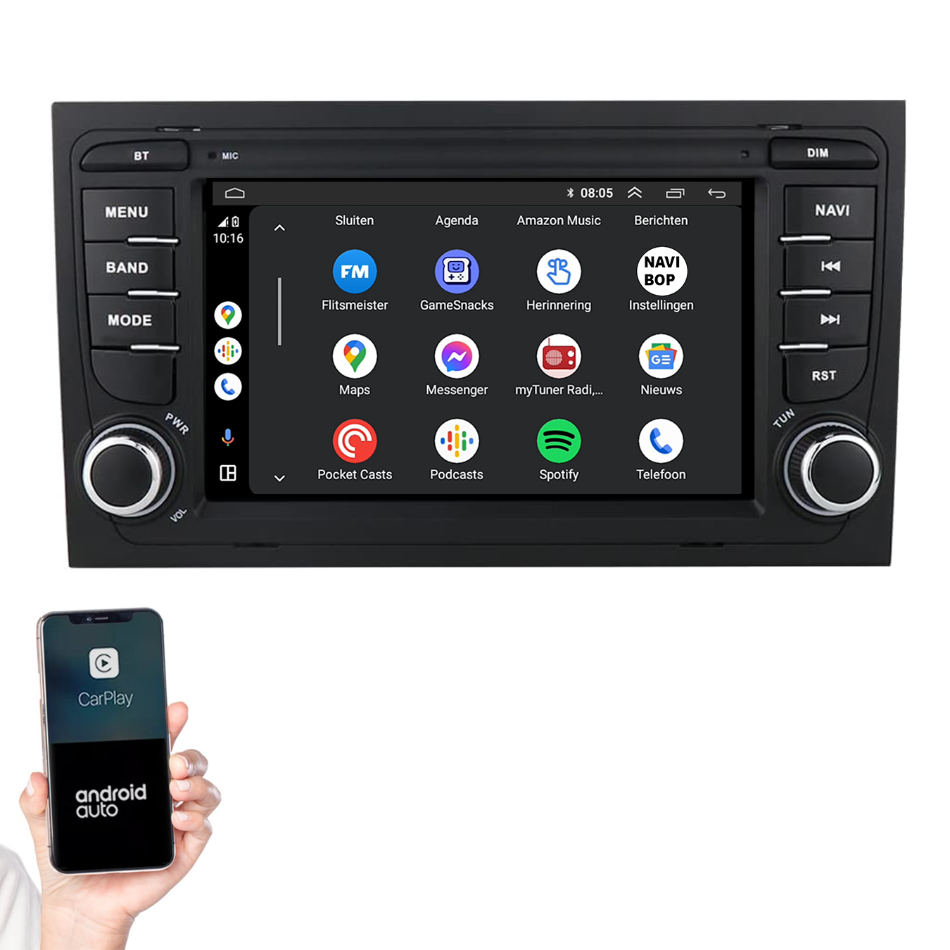 Audi A4 | Autoradio | 2002 t/m 2013 | Android 14 | Apple CarPlay & Android Auto