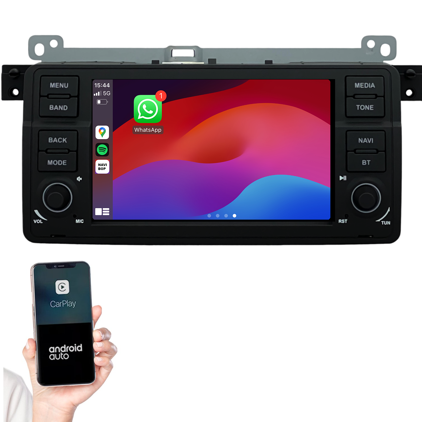 BMW 3-Serie E46 | Autoradio | 1998 t/m 2006 | Android 14 | Apple CarPlay & Android Auto