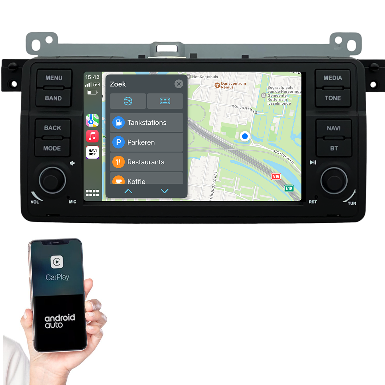 BMW 3-Serie E46 | Autoradio | 1998 t/m 2006 | Android 14 | Apple CarPlay & Android Auto