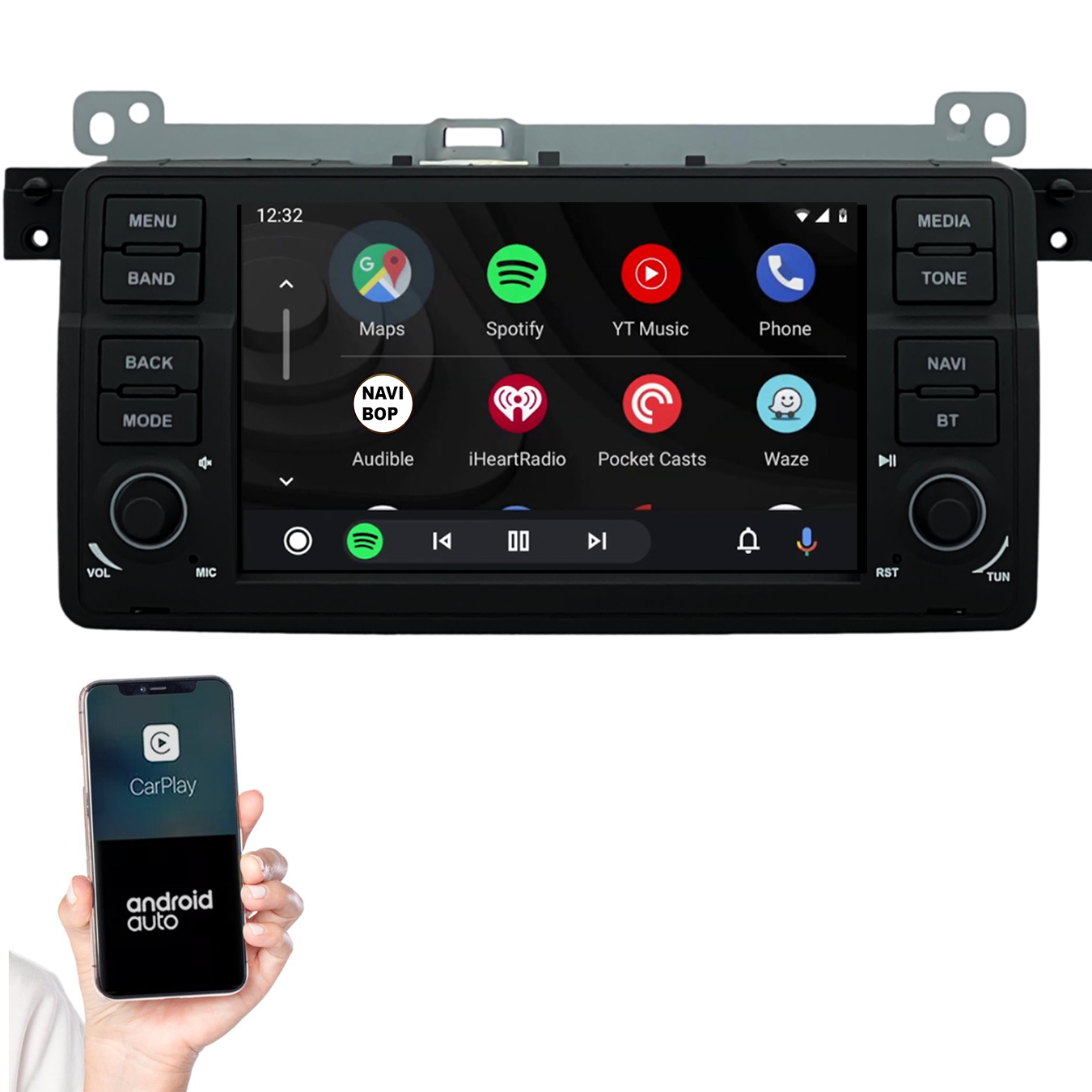BMW 3-Serie E46 | Autoradio | 1998 t/m 2006 | Android 14 | Apple CarPlay & Android Auto