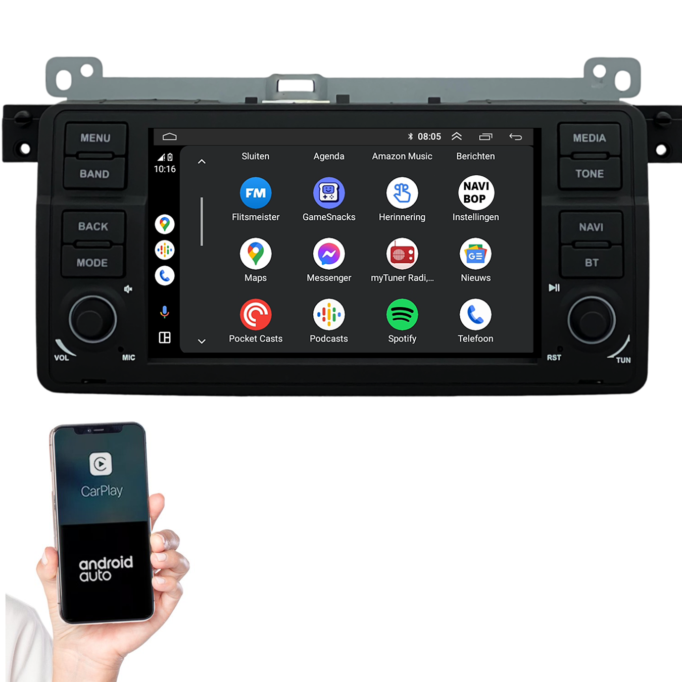 BMW 3-Serie E46 | Autoradio | 1998 t/m 2006 | Android 14 | Apple CarPlay & Android Auto