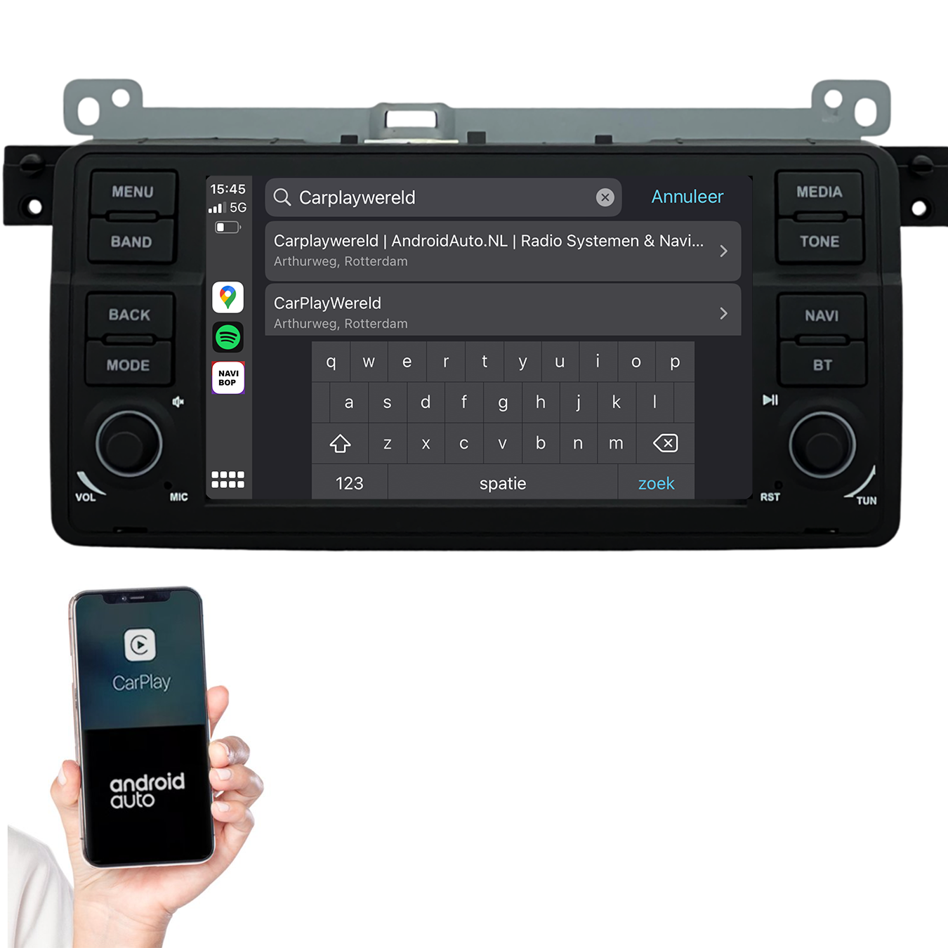 BMW 3-Serie E46 | Autoradio | 1998 t/m 2006 | Android 14 | Apple CarPlay & Android Auto