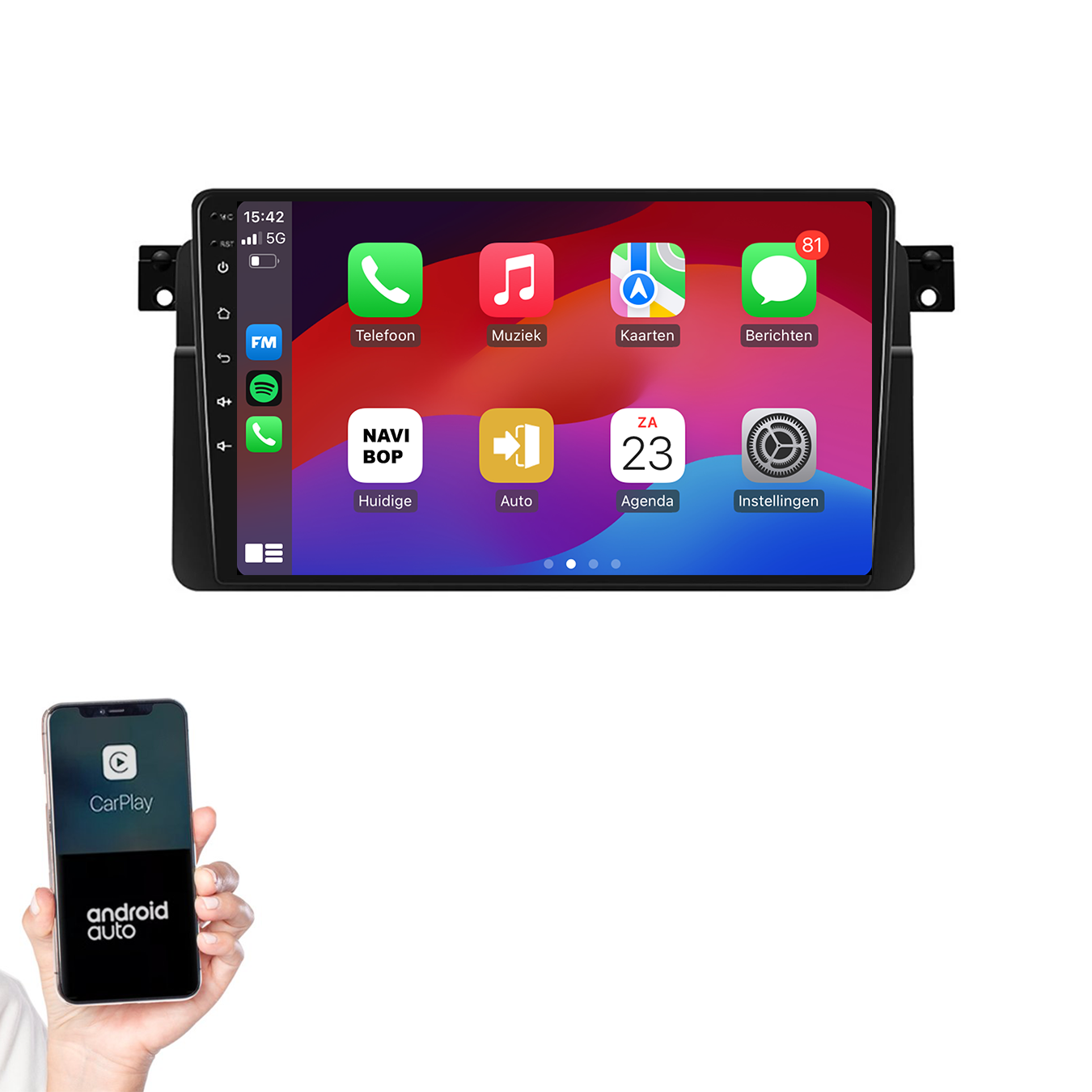 BMW 3-Serie E46 | Autoradio | 1998 t/m 2006 | Android 14 | Apple CarPlay & Android Auto