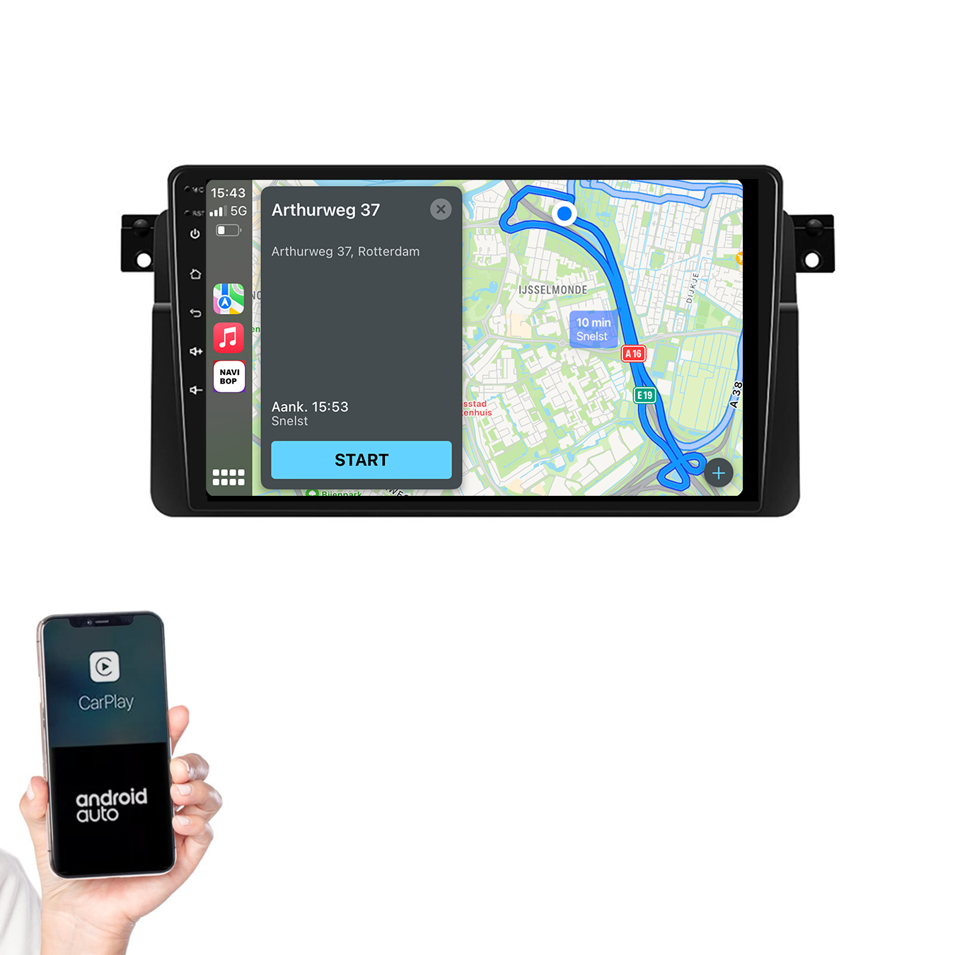 BMW 3-Serie E46 | Autoradio | 1998 t/m 2006 | Android 14 | Apple CarPlay & Android Auto