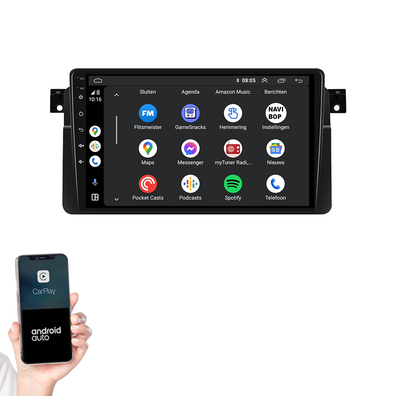 BMW 3-Serie E46 | Autoradio | 1998 t/m 2006 | Android 14 | Apple CarPlay & Android Auto