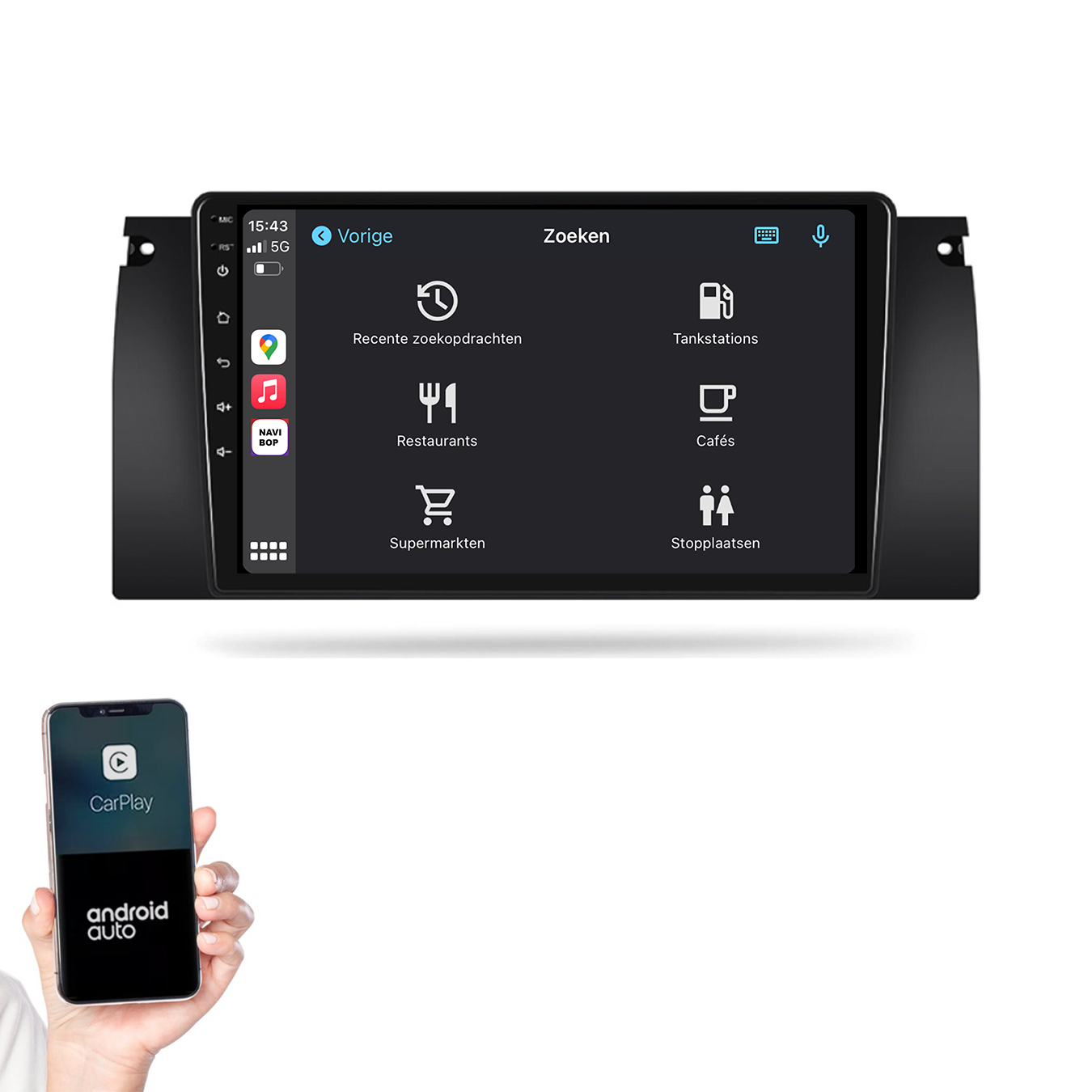 BMW 5-Serie | Autoradio | 1996 t/m 2003 | Android 14 | Apple CarPlay & Android Auto