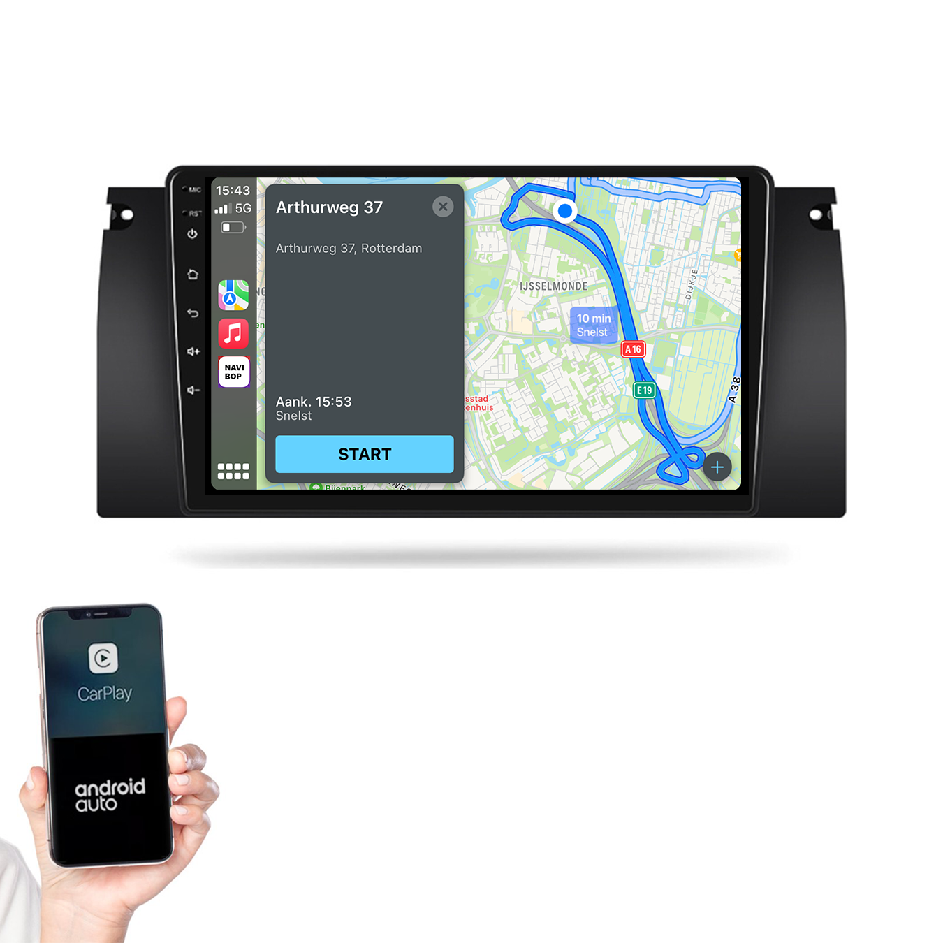 BMW 5-Serie | Autoradio | 1996 t/m 2003 | Android 14 | Apple CarPlay & Android Auto
