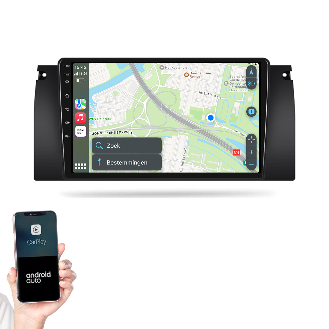 BMW 5-Serie | Autoradio | 1996 t/m 2003 | Android 14 | Apple CarPlay & Android Auto