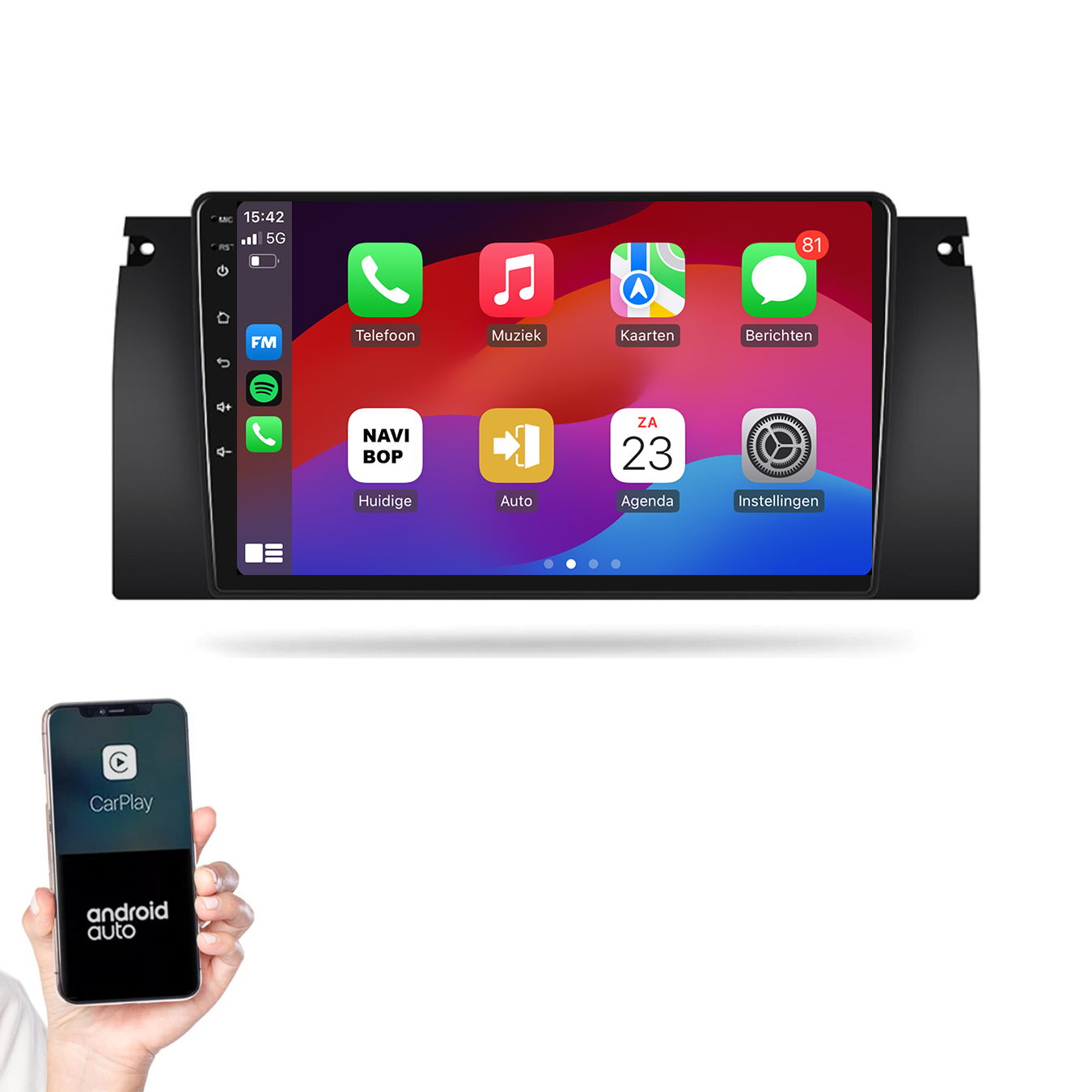 BMW 5-Serie | Autoradio | 1996 t/m 2003 | Android 14 | Apple CarPlay & Android Auto