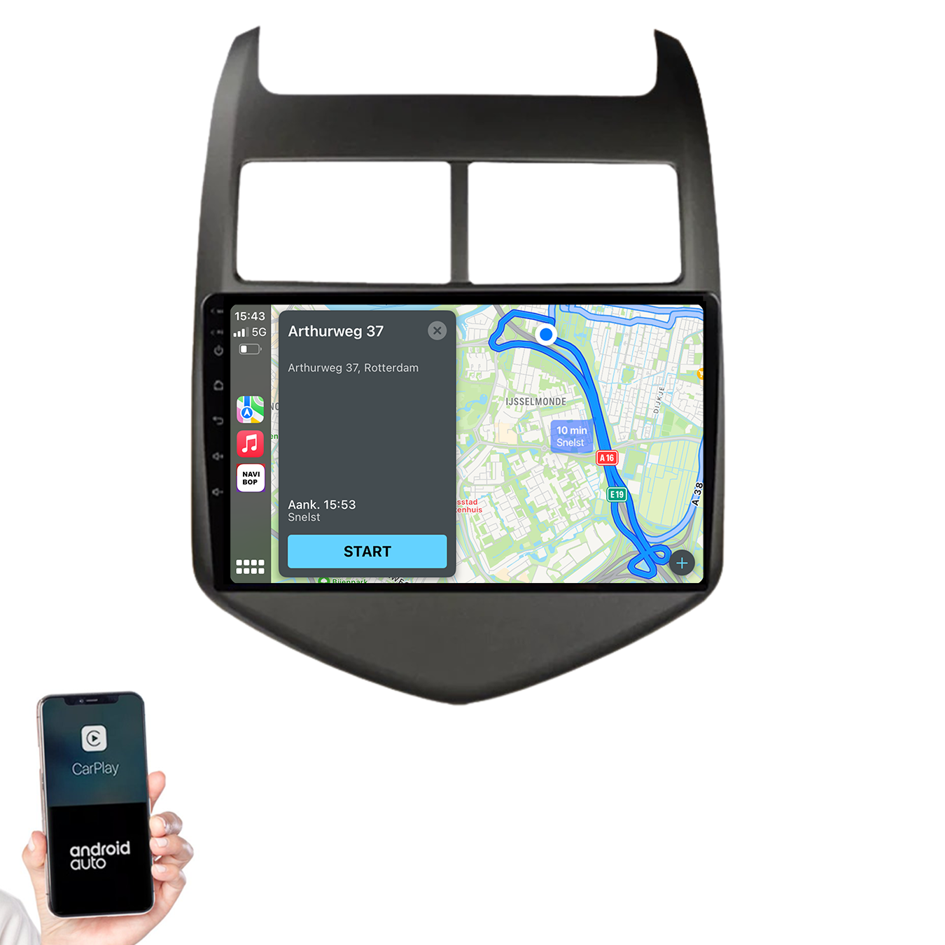 Chevrolet Aveo | Autoradio | 2011 t/m 2015 | Android 14 | Apple CarPlay & Android Auto