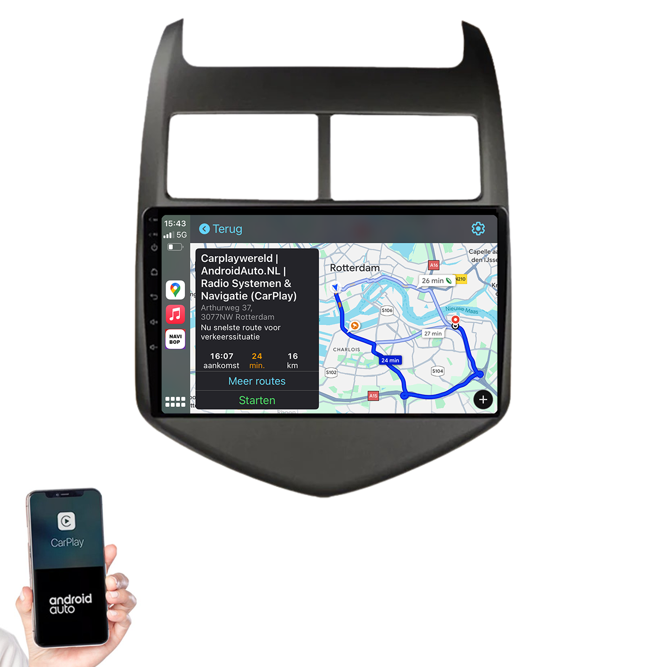 Chevrolet Aveo | Autoradio | 2011 t/m 2015 | Android 14 | Apple CarPlay & Android Auto