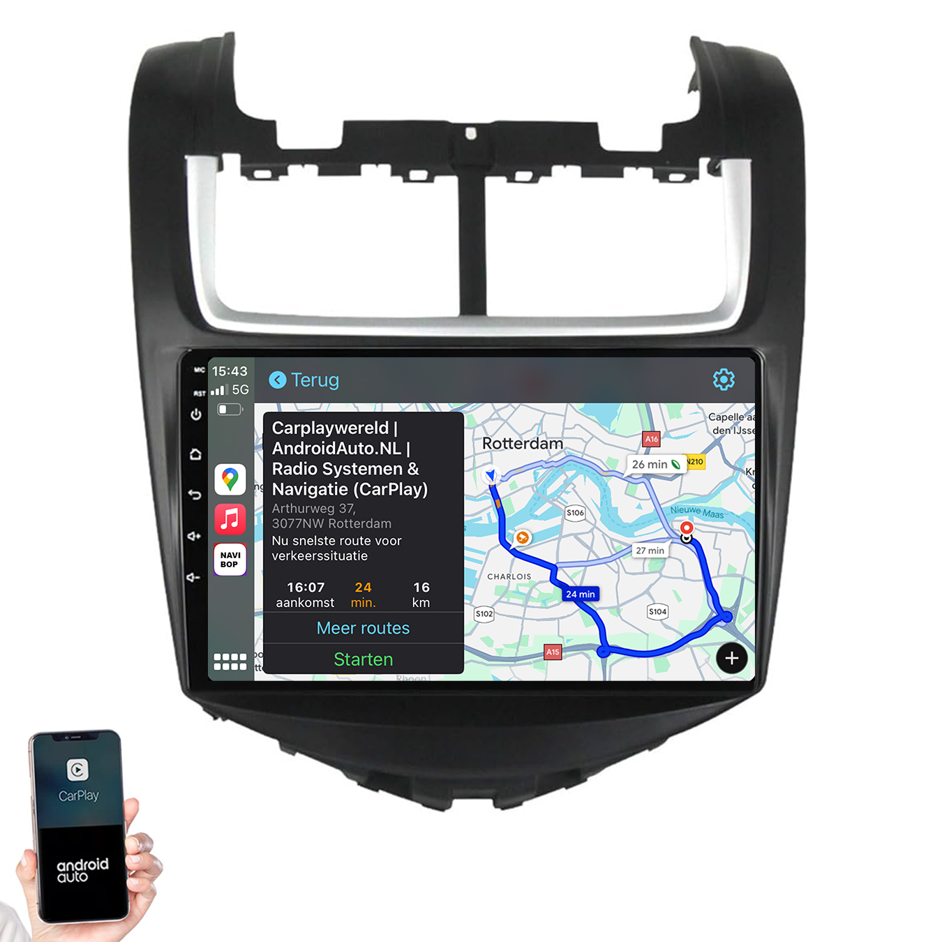 Chevrolet Aveo | Autoradio | 2011 t/m 2017 | Android 14 | Apple CarPlay & Android Auto
