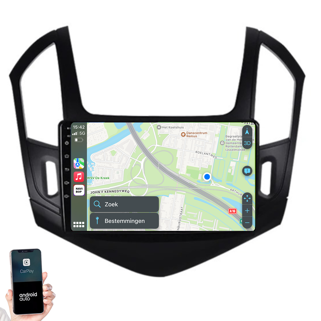 Chevrolet Cruze | Autoradio | 2012 t/m 2015 | Android 14 | Apple CarPlay & Android Auto