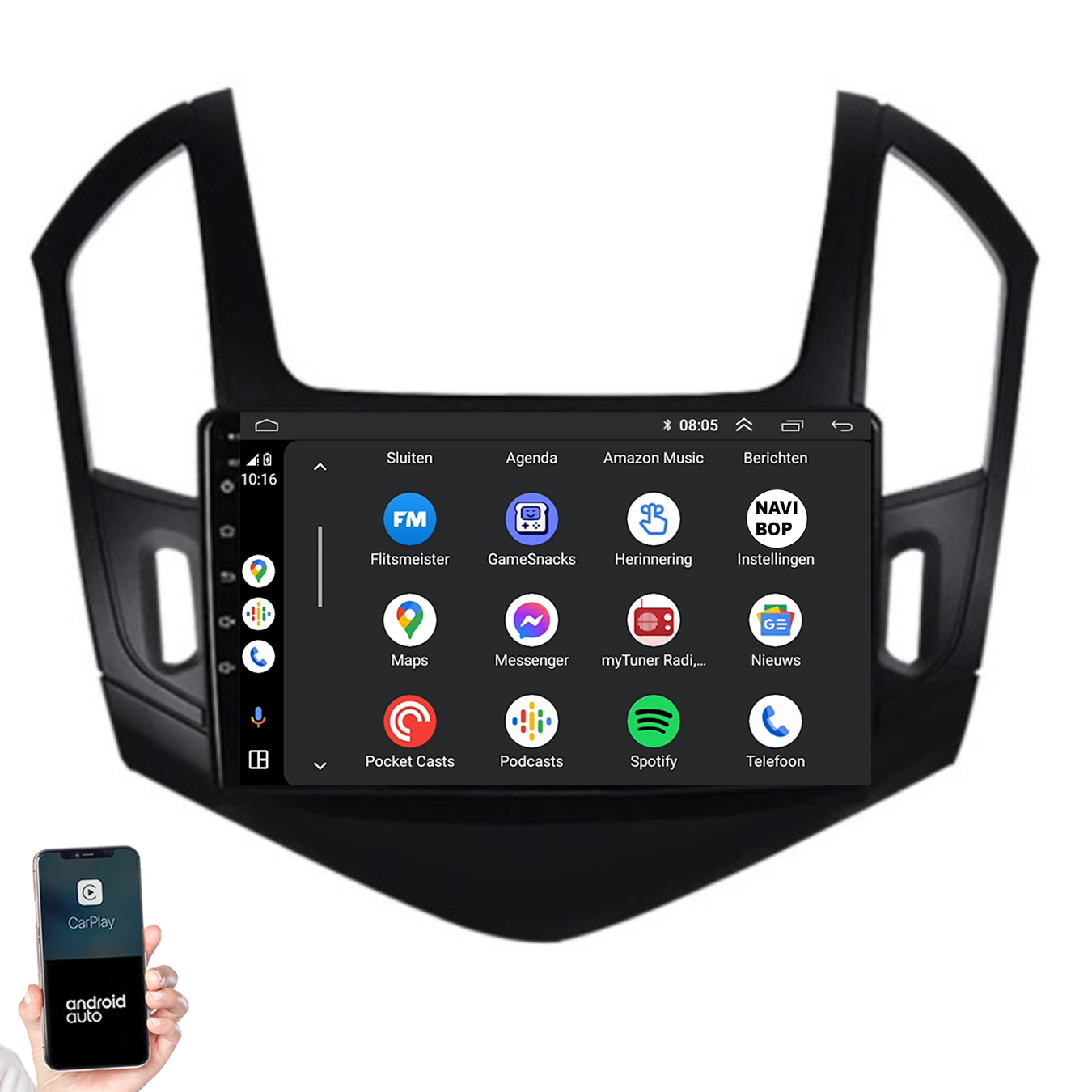 Chevrolet Cruze | Autoradio | 2012 t/m 2015 | Android 14 | Apple CarPlay & Android Auto