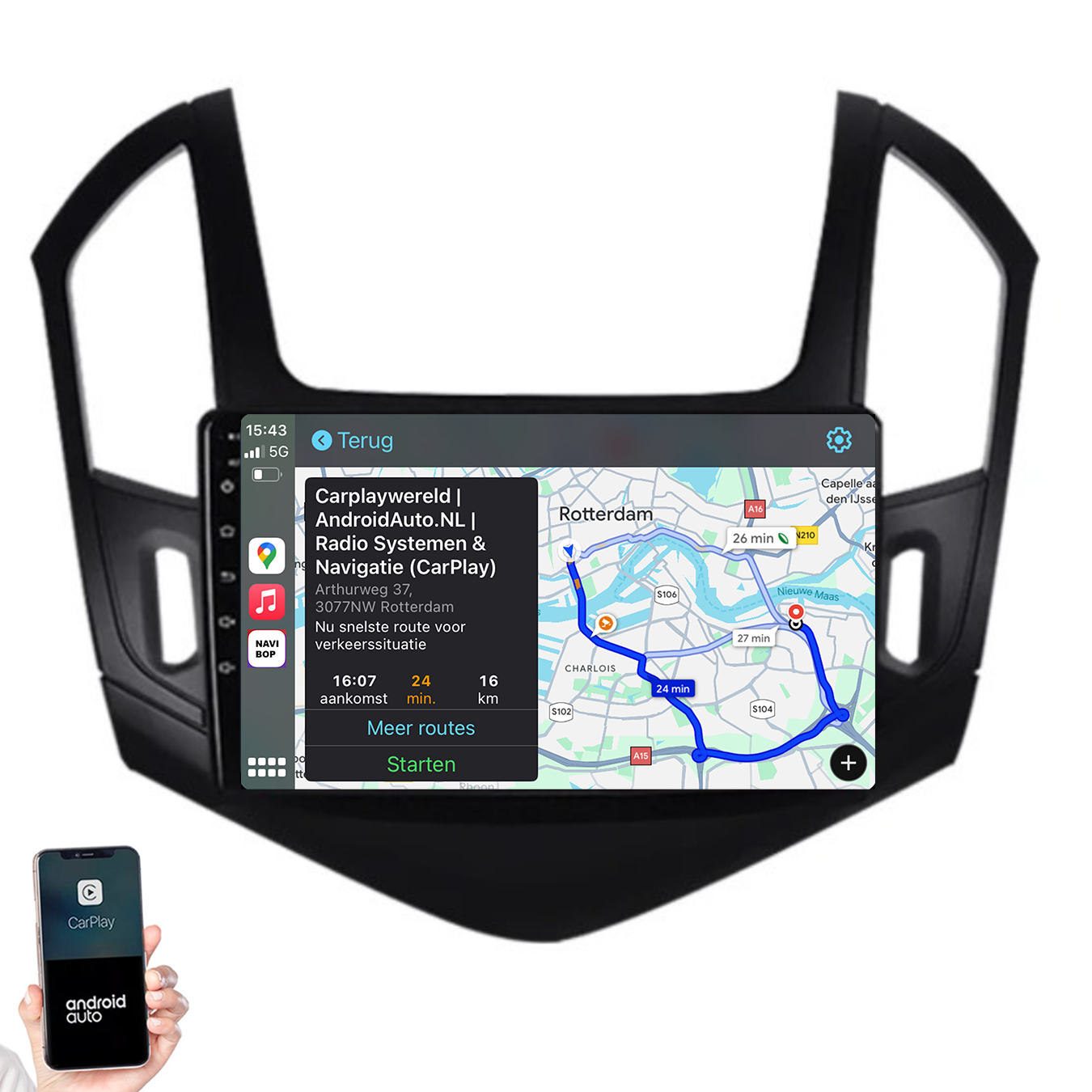 Chevrolet Cruze | Autoradio | 2012 t/m 2015 | Android 14 | Apple CarPlay & Android Auto