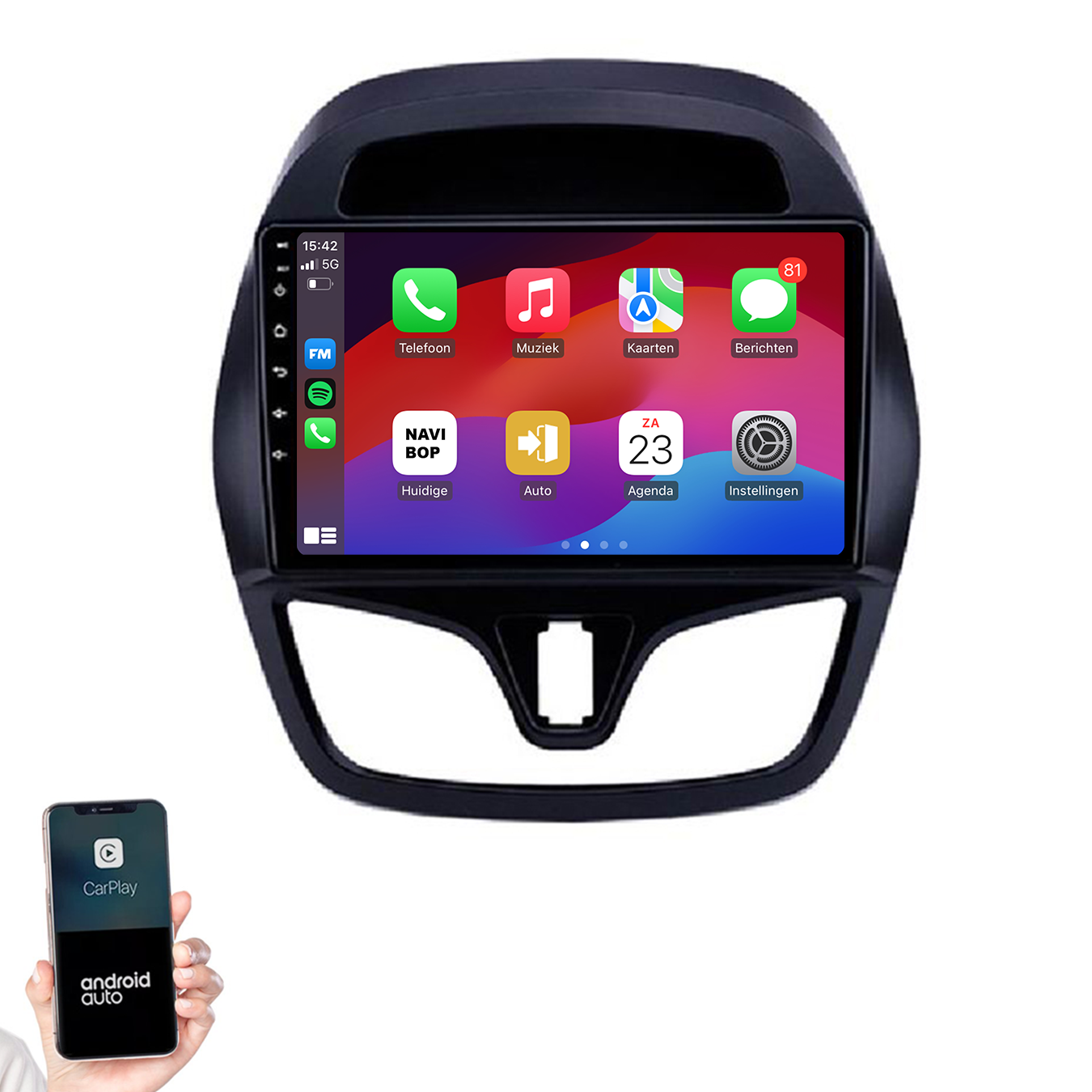 Chevrolet Spark | Autoradio | 2015 t/m 2018 | Android 14 | Apple CarPlay & Android Auto