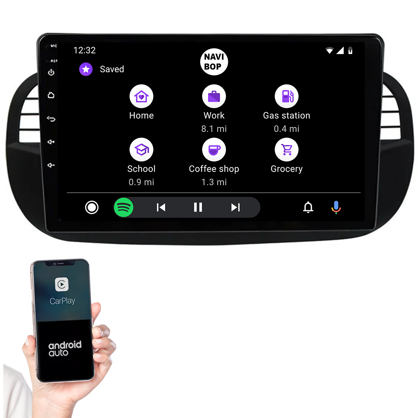 Abarth 500 | Autoradio | 2005 t/m 2017 | Android 14 | Apple CarPlay & Android Auto