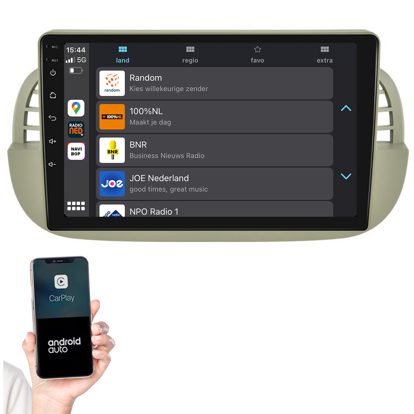 Fiat 500 | Autoradio | 2005 t/m 2017 | Android 14 | Apple CarPlay & Android Auto