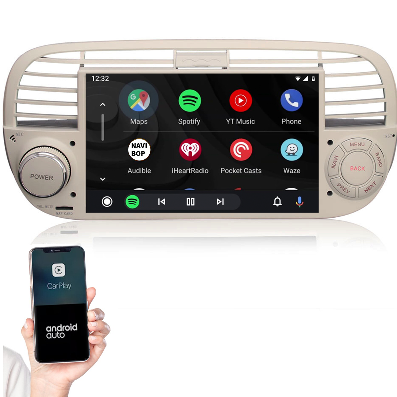 Fiat 500 | Autoradio | 2005 t/m 2017 | Android 14 | Apple CarPlay & Android Auto