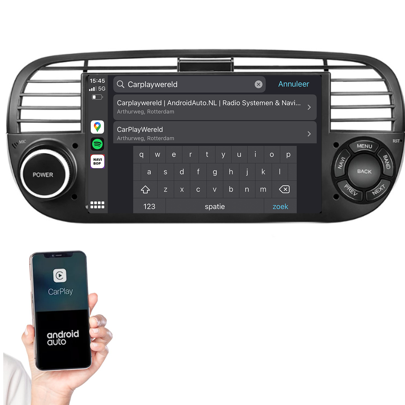 Abarth 500 | Autoradio | 2005 t/m 2017 | Android 14 | Apple CarPlay & Android Auto
