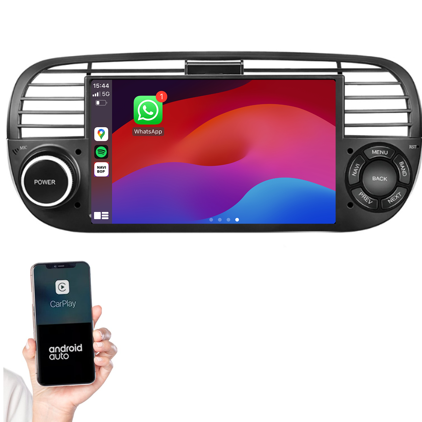 Abarth 500 | Autoradio | 2005 t/m 2017 | Android 14 | Apple CarPlay & Android Auto