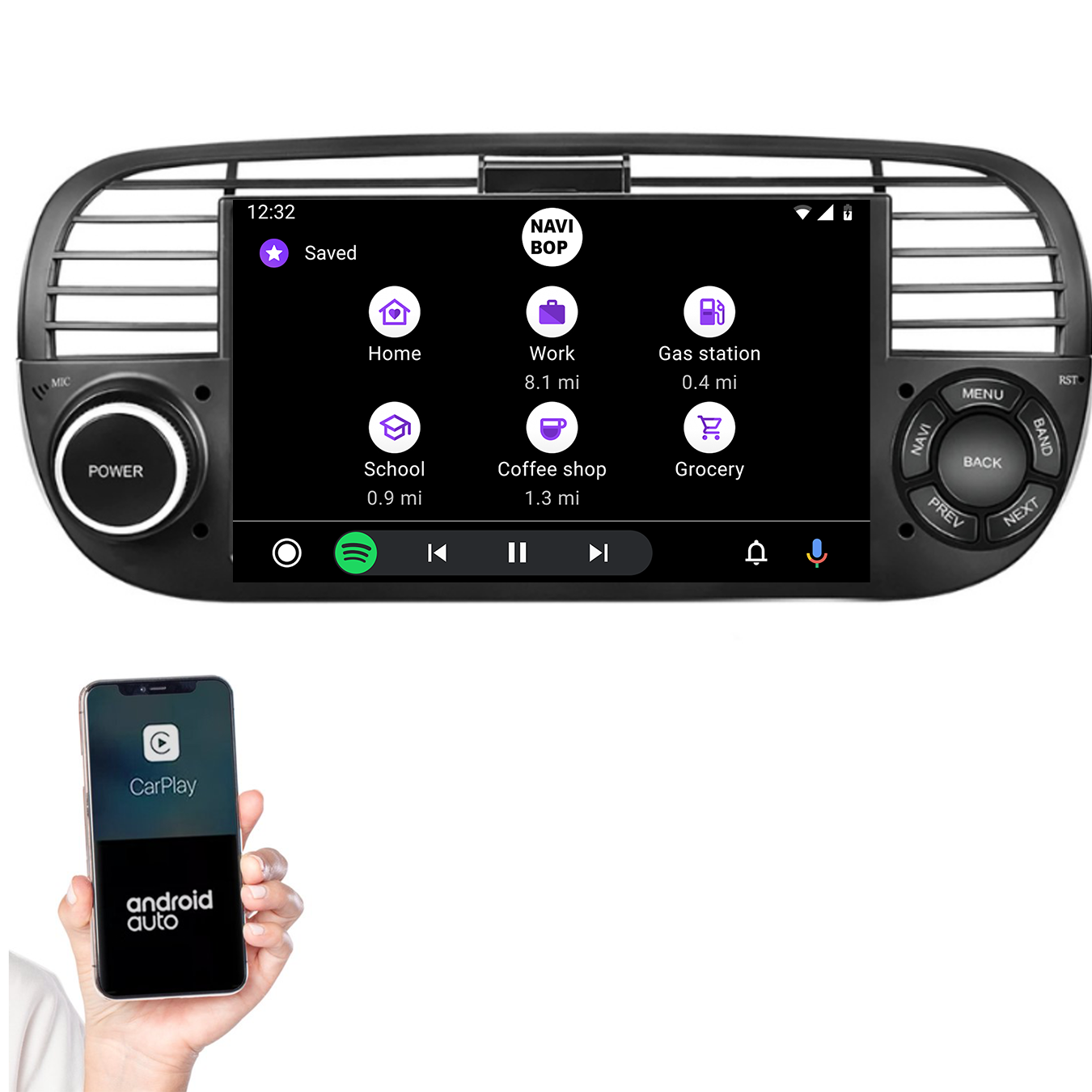 Abarth 500 | Autoradio | 2005 t/m 2017 | Android 14 | Apple CarPlay & Android Auto