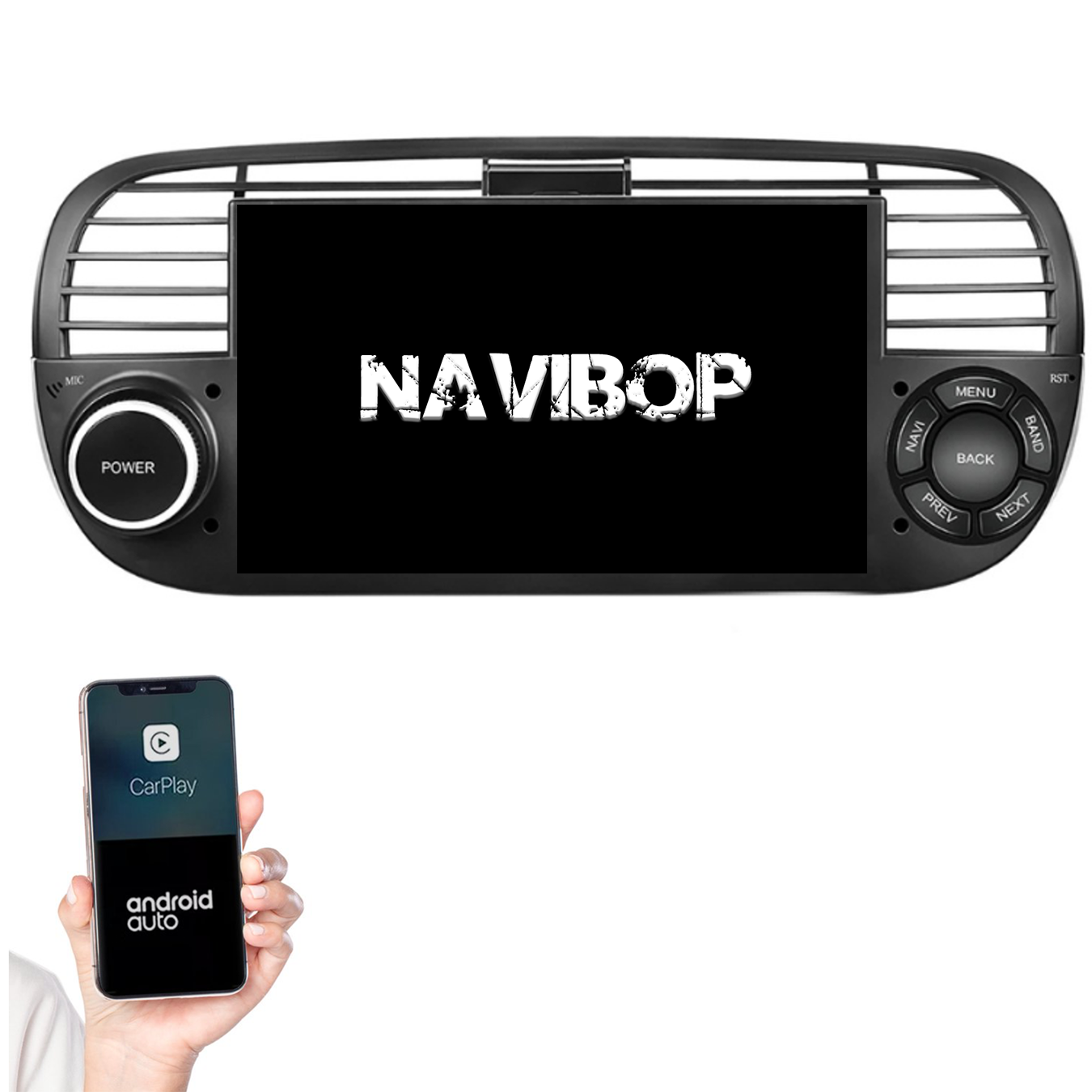 Fiat 500 | Autoradio | 2005 t/m 2017 | Android 14 | Apple CarPlay & Android Auto