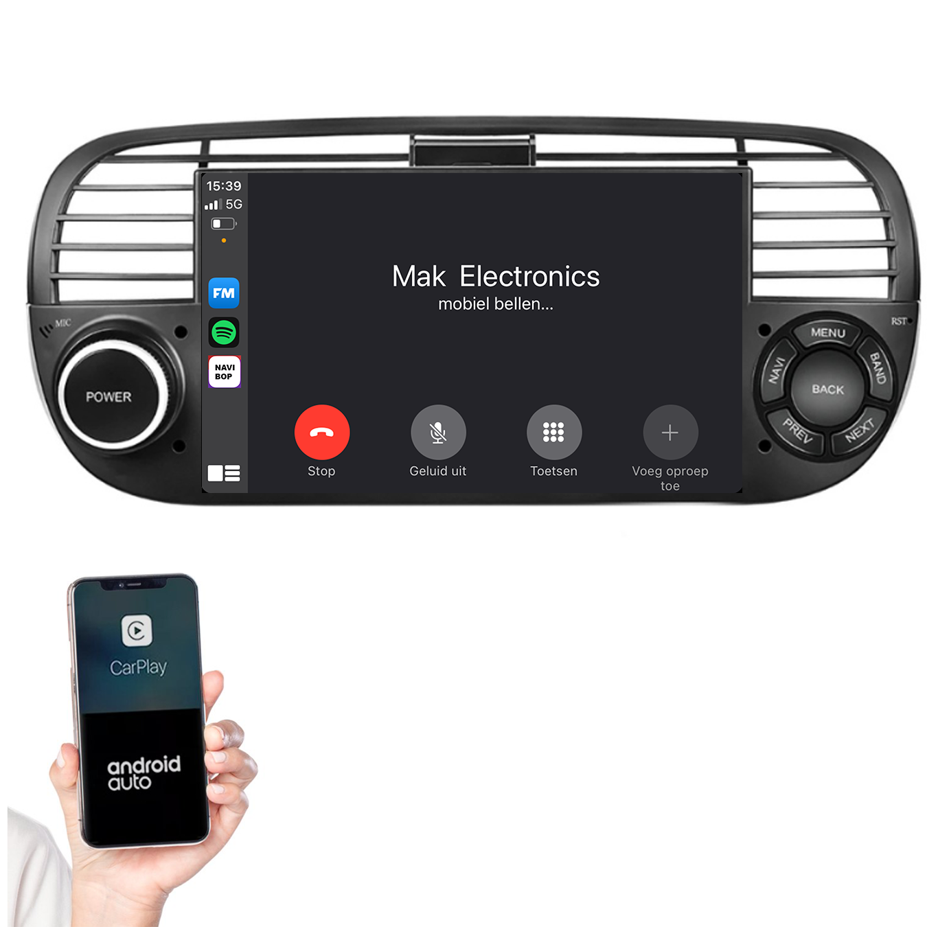Abarth 500 | Autoradio | 2005 t/m 2017 | Android 14 | Apple CarPlay & Android Auto