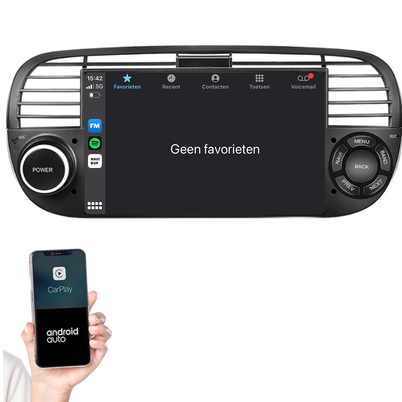 Abarth 500 | Autoradio | 2005 t/m 2017 | Android 14 | Apple CarPlay & Android Auto