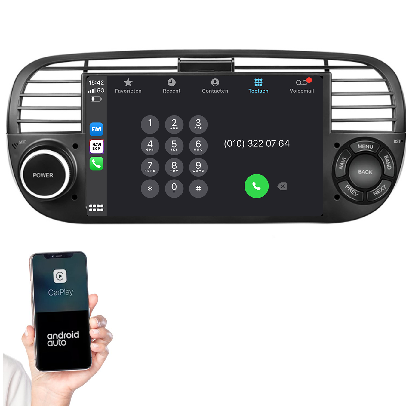 Abarth 500 | Autoradio | 2005 t/m 2017 | Android 14 | Apple CarPlay & Android Auto