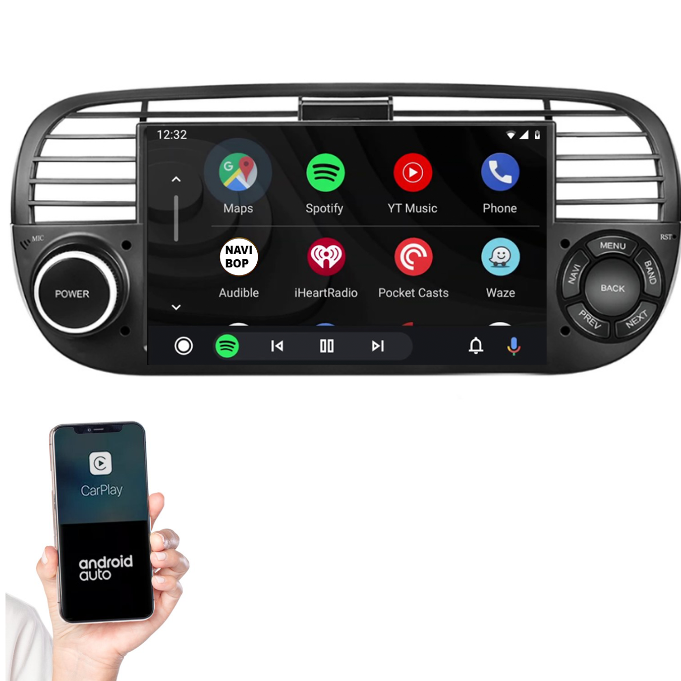Abarth 500 | Autoradio | 2005 t/m 2017 | Android 14 | Apple CarPlay & Android Auto