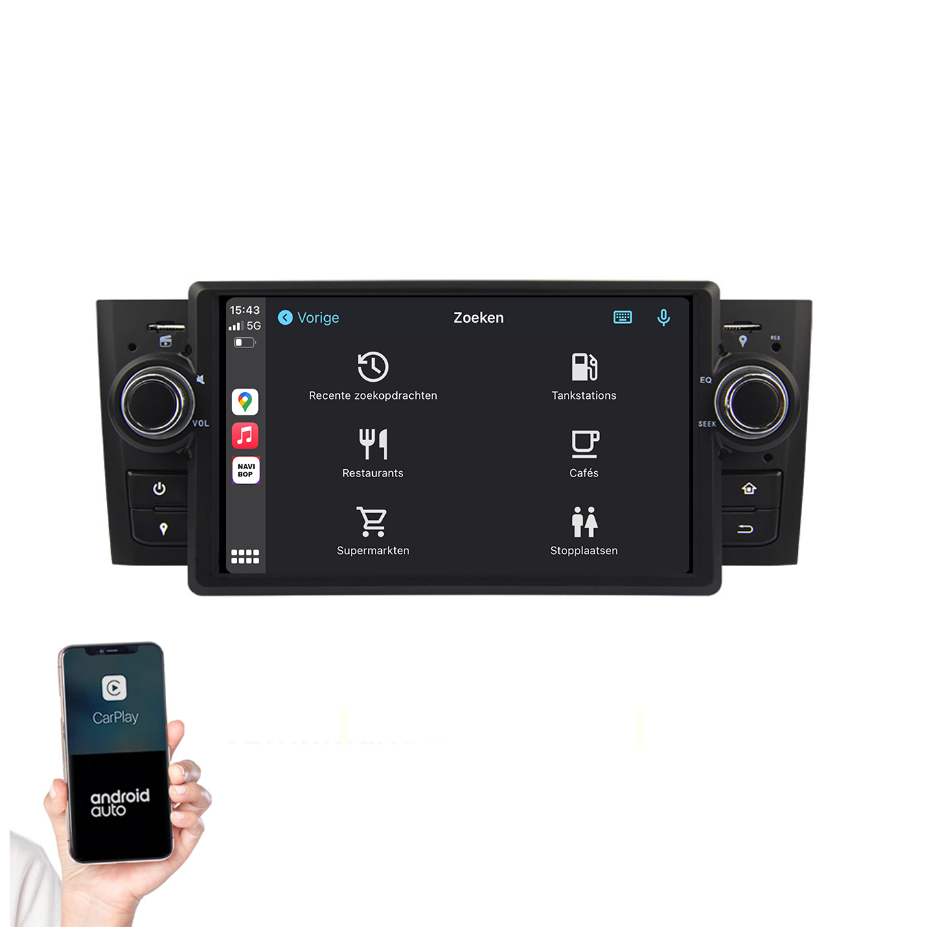 Fiat Punto Linea | Autoradio | 2007 t/m 2010 | Android 14 | Apple CarPlay & Android Auto